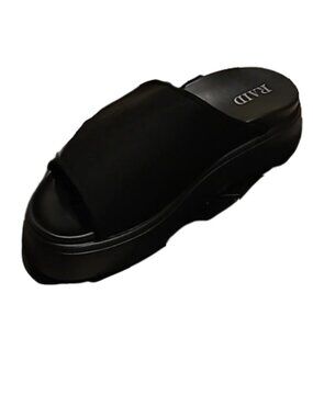 Chunky Black Slide on / Slip on Sandals w Velcro Upper Size 9 NIB NEW